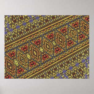 Póster Diseño de Alfombra Fractal