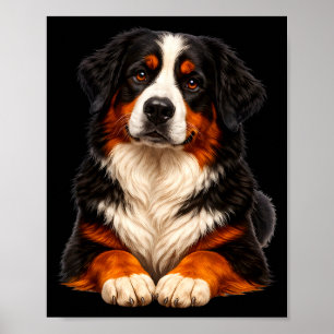 Póster Diseño de amante de perro lindo bernés de la monta
