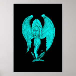 Póster diseño de Ángel, Negro y Verde