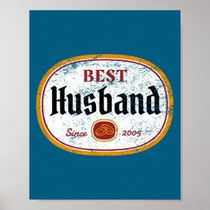 Póster Diseño de aniversario de bodas de hombre desde ent