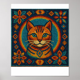 Póster Diseño de apariencia de gatitos con cuentas