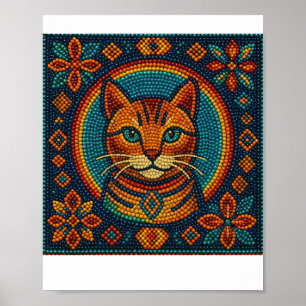 Póster Diseño de apariencia de gatitos con cuentas
