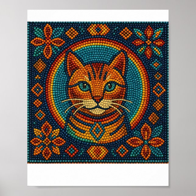Póster Diseño de apariencia de gatitos con cuentas (Frente)
