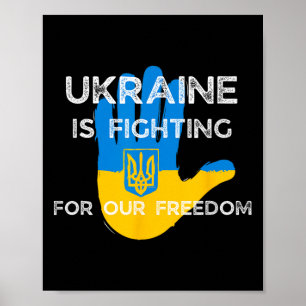 Póster Diseño de apoyo a la bandera ucraniana Ucrania luc