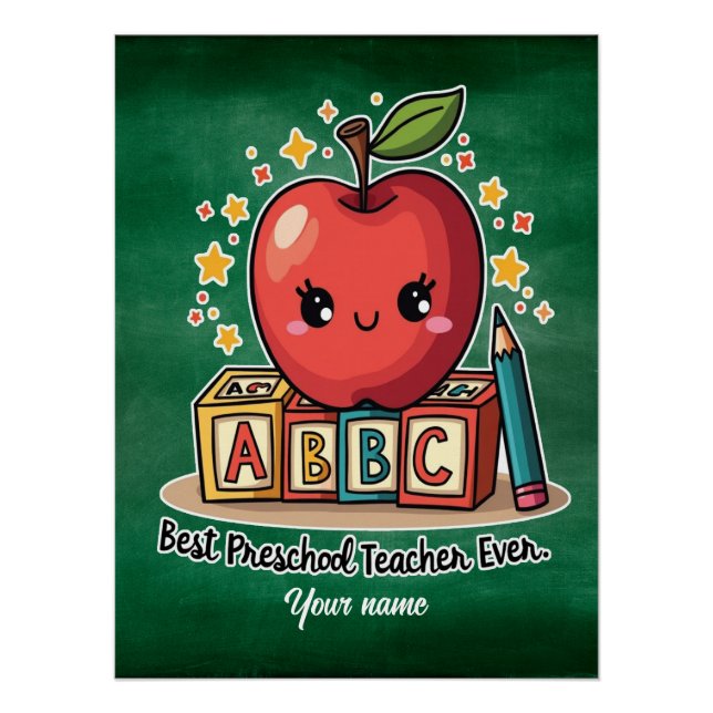 Póster Diseño de Apple para profesores de café editable (Anverso)