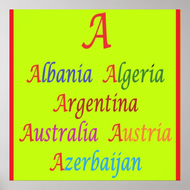 Póster diseño de aprendizaje educativo en palabras de col (Frente)