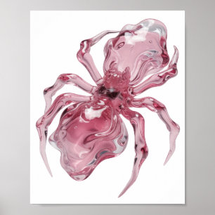 Póster Diseño de ARAÑA de VIDRIO de plata limpia