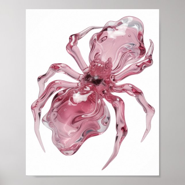 Póster Diseño de ARAÑA de VIDRIO de plata limpia (Frente)