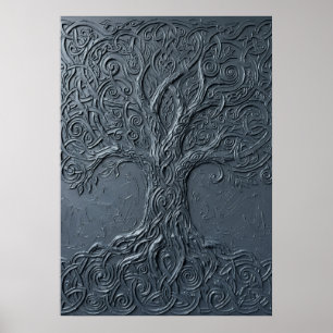 Póster Diseño de árbol de la vida texturizado