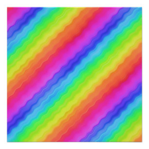 Póster Diseño de arcoíris colorido diagonal ondulado