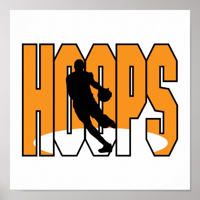 Póster diseño de aros de baloncesto (Frente)
