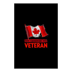Póster Diseño de arte digital para veteranos de Canadá