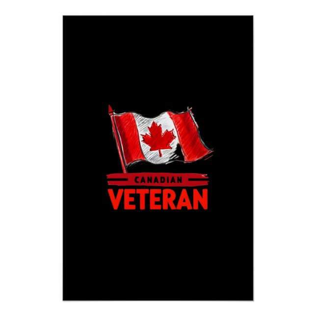 Póster Diseño de arte digital para veteranos de Canadá (Anverso)