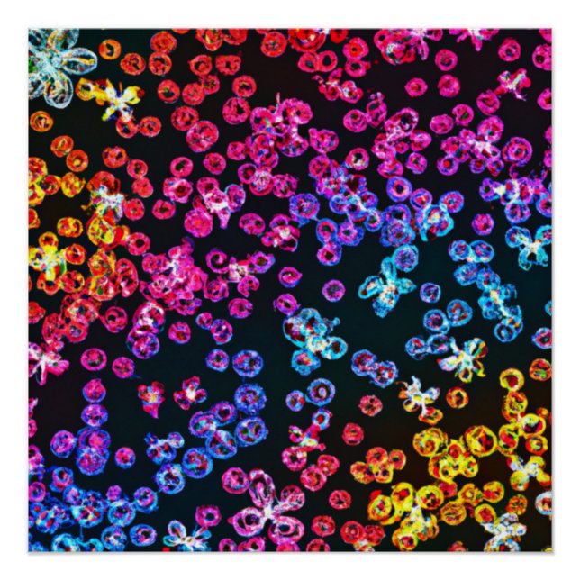 Póster Diseño de arte neón colorido, comprar ahora (Anverso)