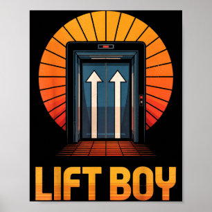 Póster Diseño de ascensor retro Lift Boy estilo vintage d