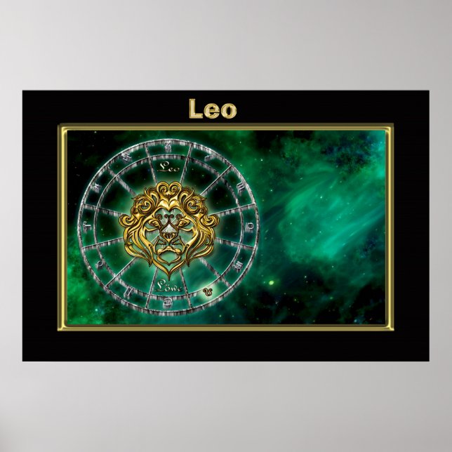 Póster Diseño de Astrología Leo Zodiac (Frente)