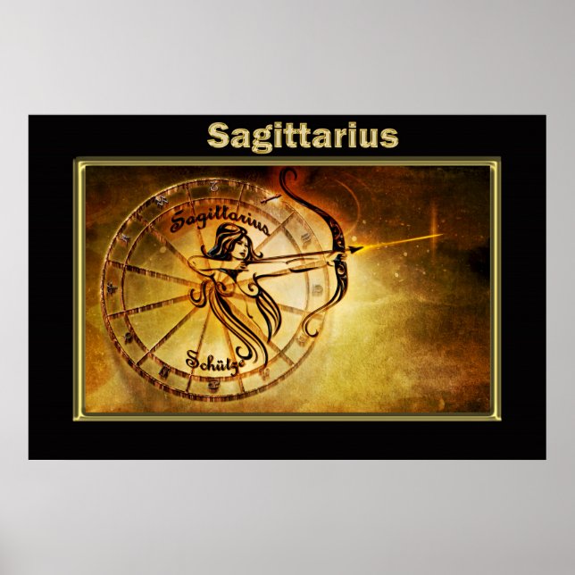 Póster Diseño de Astrología Sagittarius Zodiac (Frente)