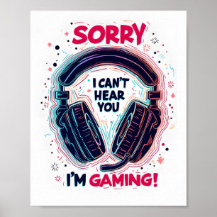 Póster Diseño de audífonos para juegos