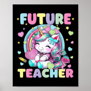 Póster Diseño de aula para futura profesora de unicornios