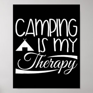 Póster diseño de autocaravana - acampar es mi terapia 