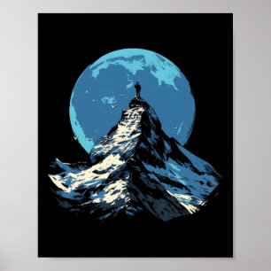 Póster Diseño de aventura en pico de montaña - Escalada y