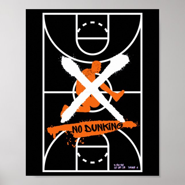 Póster Diseño de baloncesto Guay No Dunking (Frente)