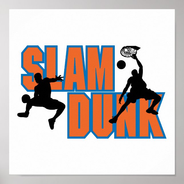 Póster diseño de baloncesto slam dunk (Frente)