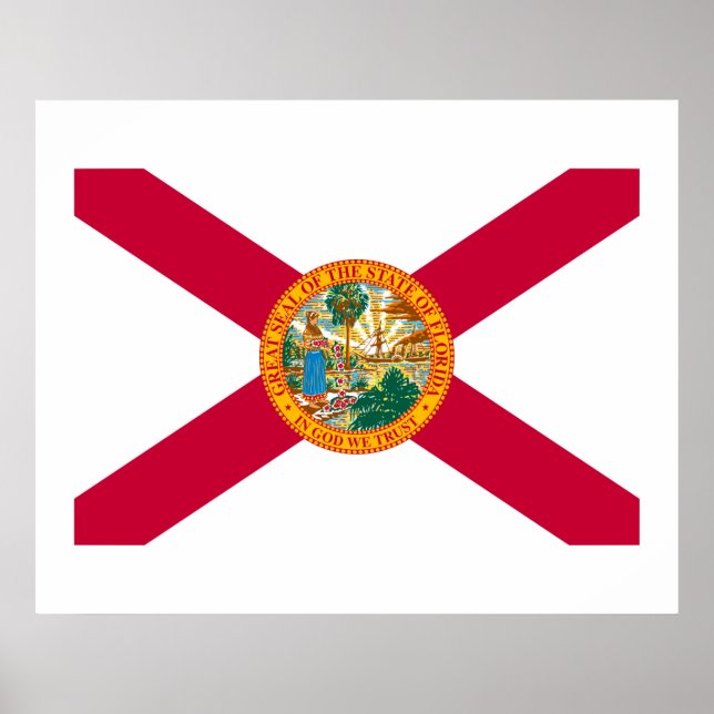 Póster Diseño de bandera del estado de Florida (Frente)
