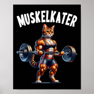 Póster Diseño de barra de gato para culturistas culturism