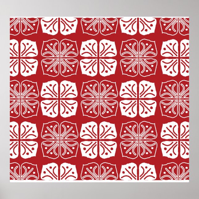 Póster Diseño de Batik Kawung Gurda en Indonesia (Frente)