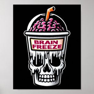 Póster Diseño de bebida Halloween con helado de helado de
