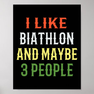 Póster Diseño de biatlón retro me gusta la biatlón y tal 