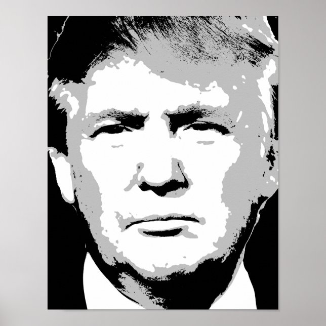PÓSTER DISEÑO DE BLOQUE DE DONALD TRUMP (Frente)