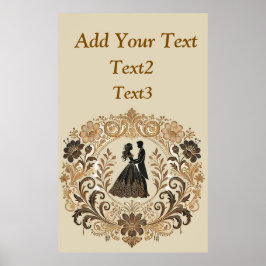 Póster Diseño de Boda Ilustrativo Elegante