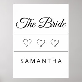 Póster Diseño de boda personalizado de la novia