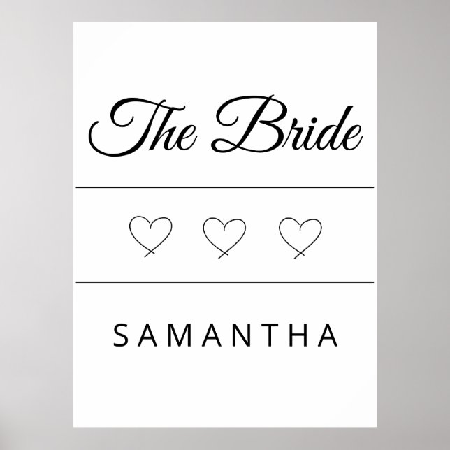 Póster Diseño de boda personalizado de la novia (Frente)