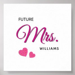 Póster Diseño de boda personalizado para futura señora