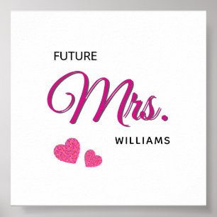 Póster Diseño de boda personalizado para futura señora