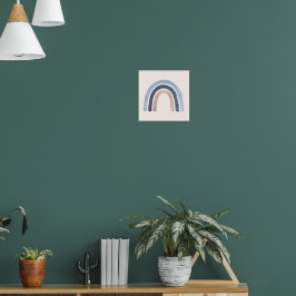 Póster Diseño de boho arcoiris azul y rosa