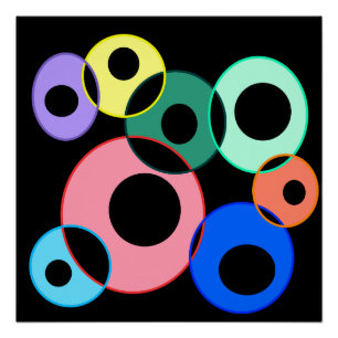 Póster Diseño de bolas de arco iris Billiard
