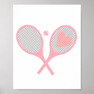 Póster Diseño de bolas para jugadores de tenis del corazó
