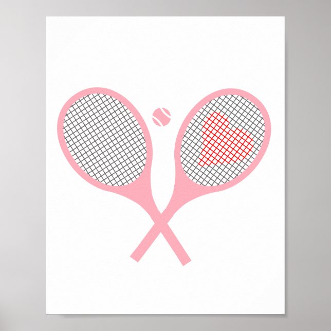 Póster Diseño de bolas para jugadores de tenis del corazó (Frente)
