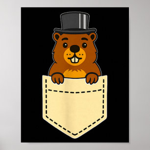 Póster Diseño de bolsillo del día de la marmota de Punxy 
