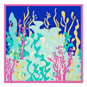 Póster Diseño De Bonitos Patrones Oceánicos. ¡Hazte con u