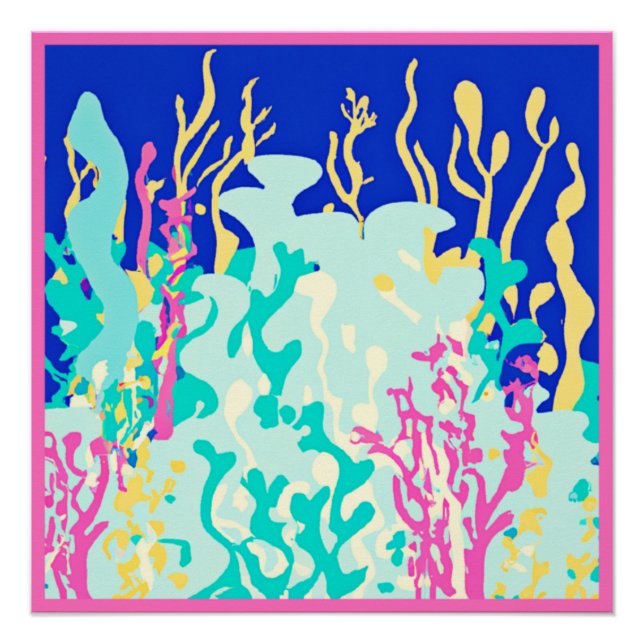 Póster Diseño De Bonitos Patrones Oceánicos. ¡Hazte con u (Anverso)