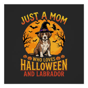 Póster Diseño de bruja madre labrador Halloween_1