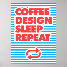 Póster Diseño de café Repetición de sueño,