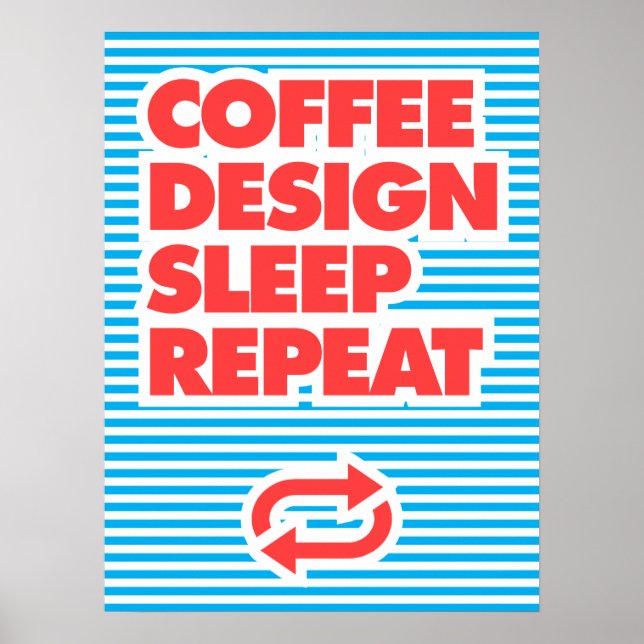 Póster Diseño de café Repetición de sueño, (Frente)