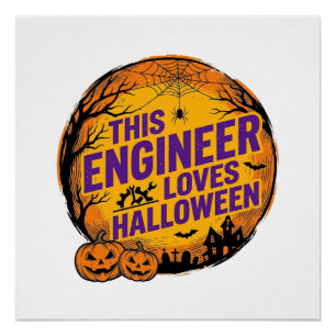 Póster Diseño de calabaza vintage de Halloween que ama el
