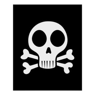 Póster Diseño de calavera pirata